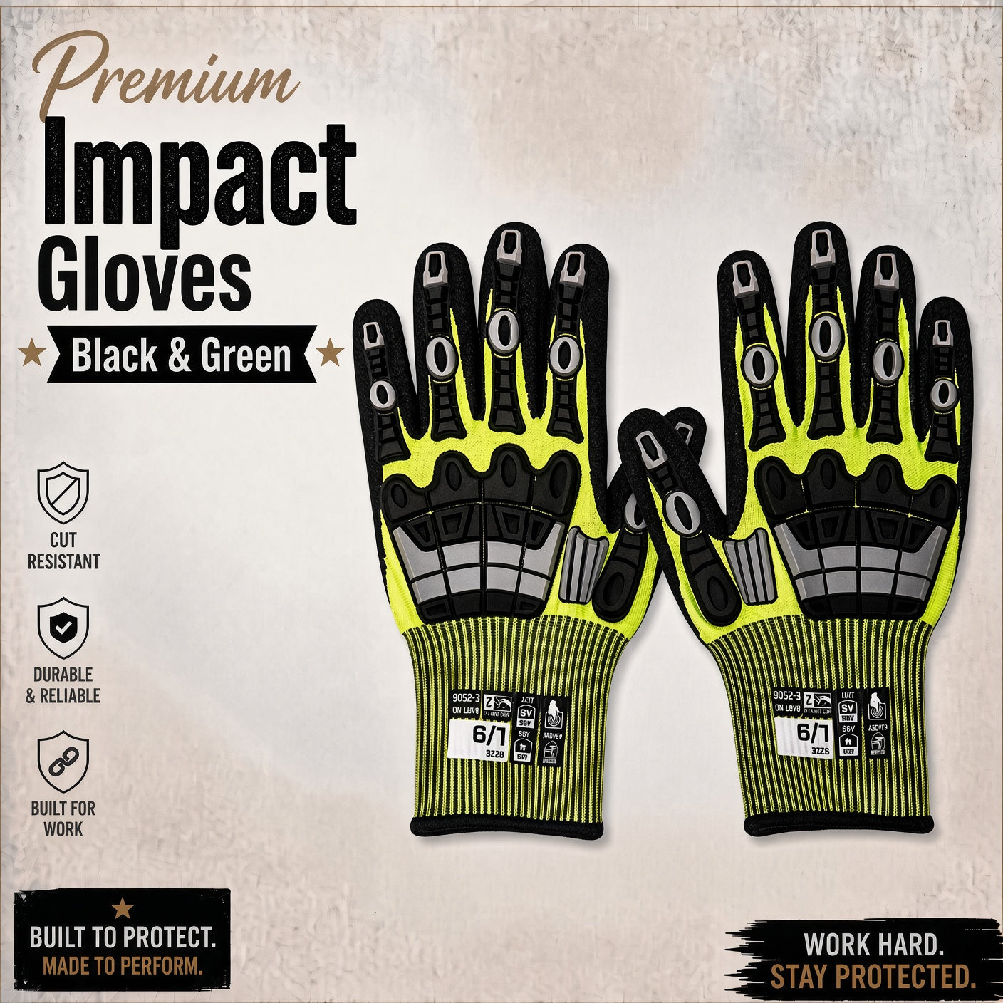 Impact & Cut Resistant Work Gloves