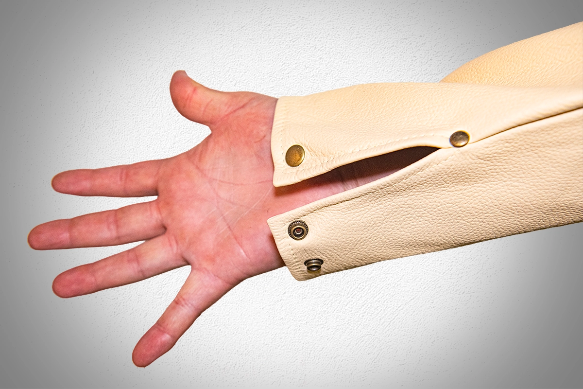 Hot Welds Premium Leather Arm Sleeve in Beige